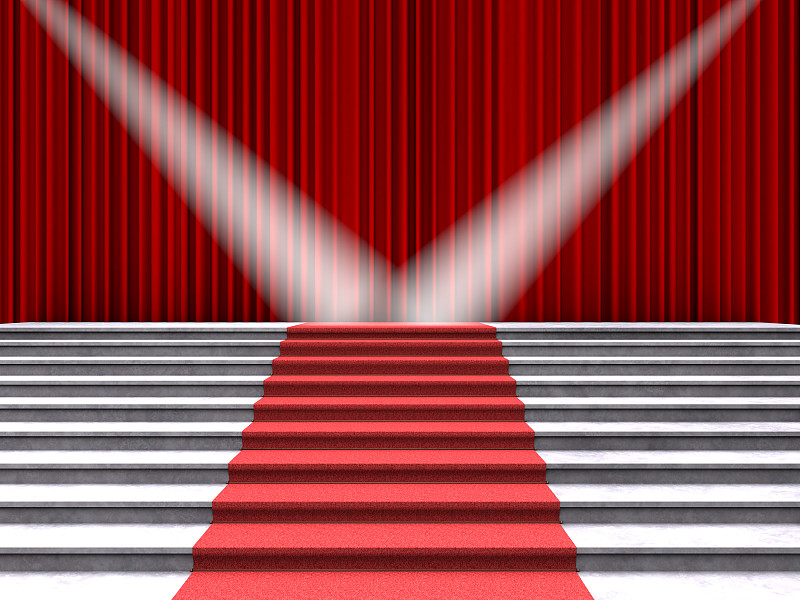 舞台,红毯,聚光灯,首次公演,走廊,名声,台阶,问候