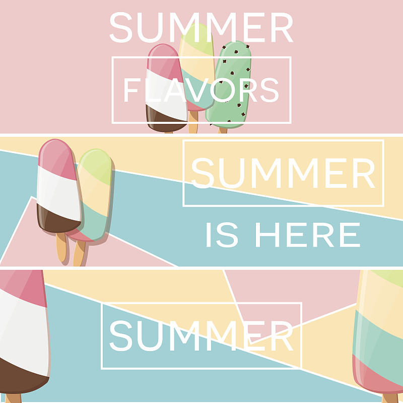 奶油,夏天,极简构图,冰块,三个物体,冰淇淋,撒下,香草冰淇淋,设计