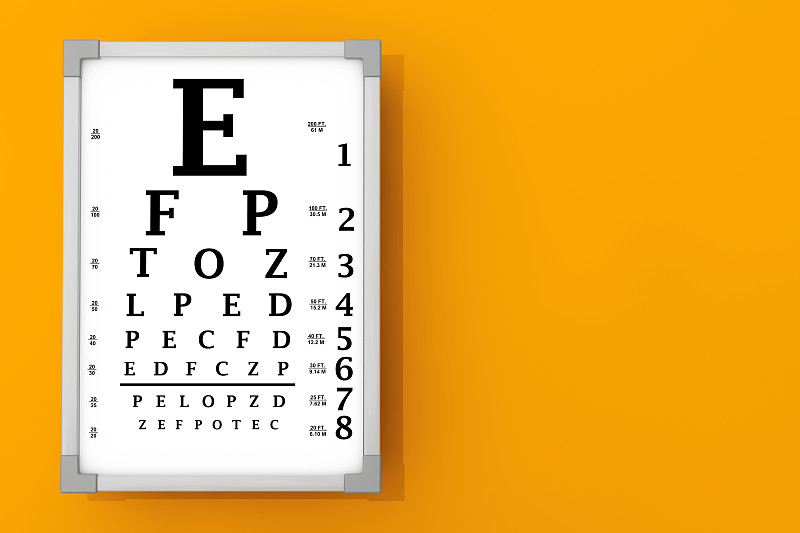 视力表,医学检测,字母,水平画幅,小的,损失,近视,健康保健,视力,验光师