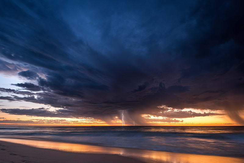 珀斯,天气,水,暴风雨,西澳大利亚,水平画幅,无人,暴雨,夏天,户外