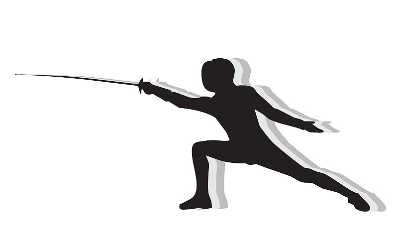 剑,运动,背景分离,面部表情,国际性体育比赛,奥运,绘画插图,重头剑,白色,男性
