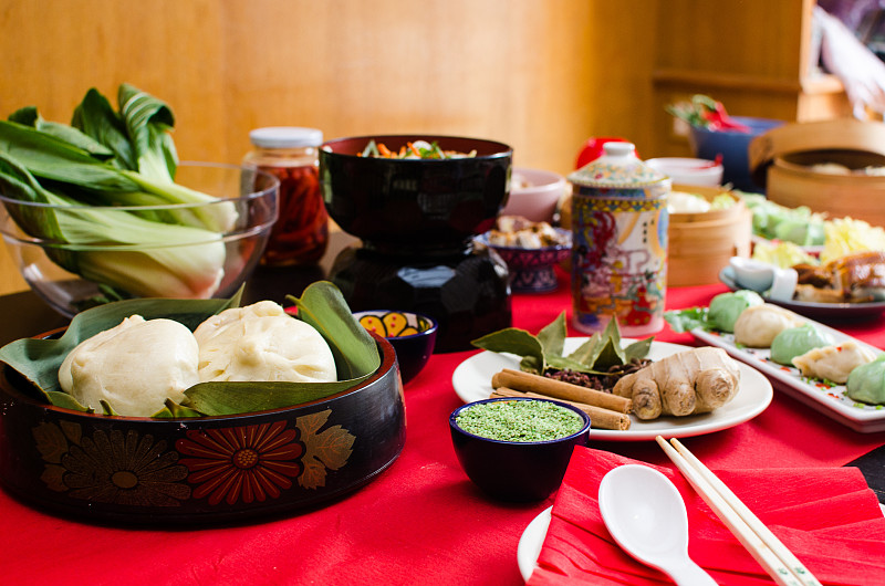 食品,中式小笼包,桌子,水平画幅,无人,成分,点心,中国食品,餐桌,摄影