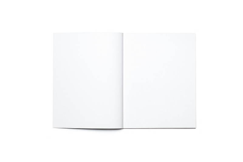 开着的,空白的,分离着色,留白,折叠的,水平画幅,文章,书页,干净