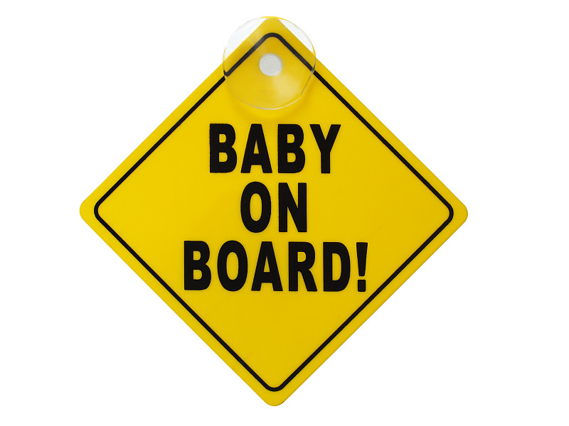 车上有婴儿,标志,机敏,水平画幅,符号,陆用车,交通,标签,布告,警告标识