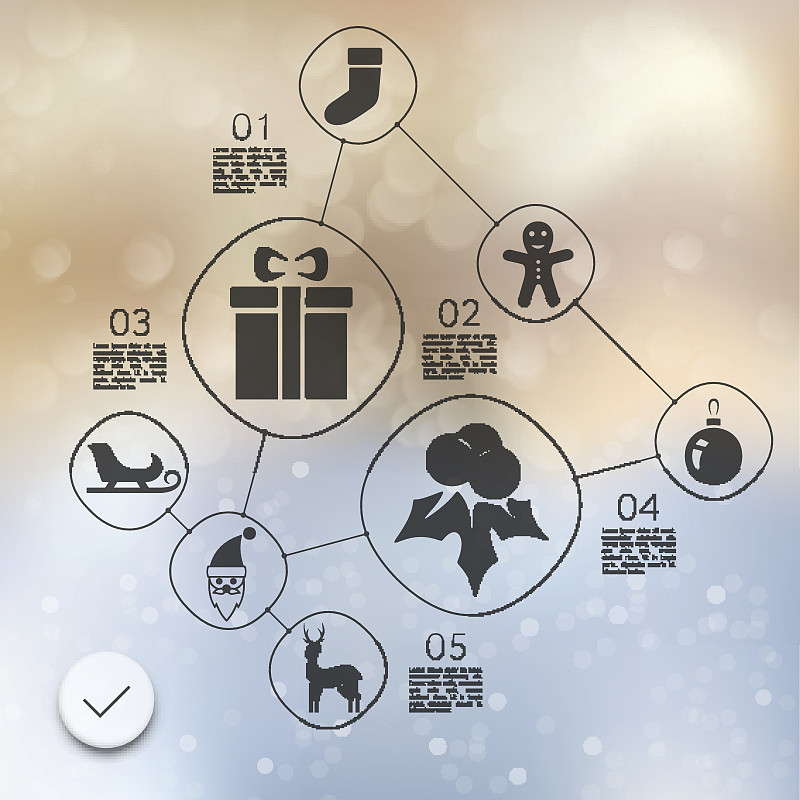 信息图表,背景,流程图,雪,无人,绘画插图,符号,圣诞老人,圣诞树