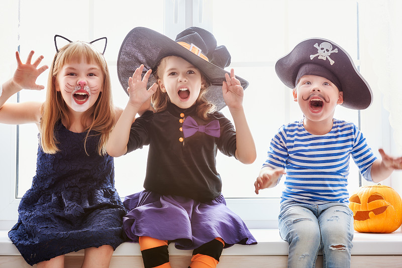 儿童,巫婆帽,糖果,魔术,仅儿童,橙色,小的,快乐