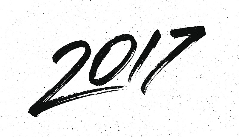 新的,2017年,鸡年,书法,纹理效果,贺卡,字母,新年前夕,复古风格,模板