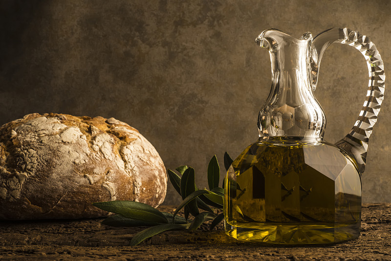 橄榄油,面包,调味瓶,食物的样式,安达卢西亚,希腊食物,留白,古董,水平画幅,电话机