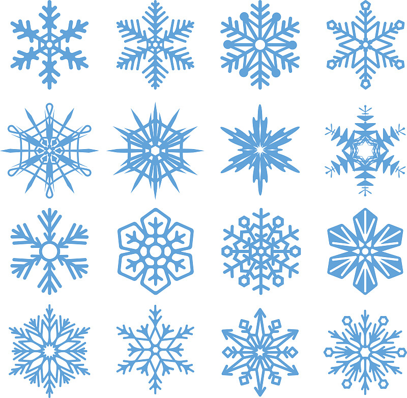 绘画插图,雪花,矢量,白色背景,计算机图标,气候,水平画幅,形状,雪