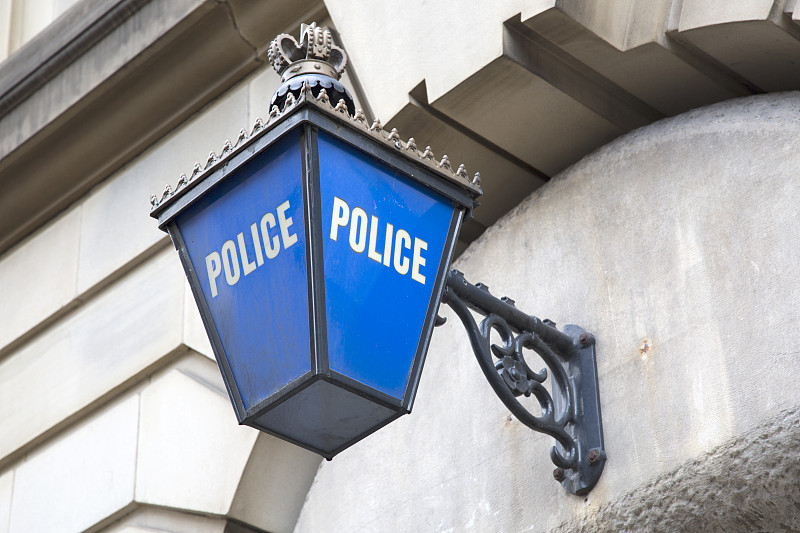 警察局,标志,警官,英国,外立面,水平画幅,蓝色,英格兰,建筑外部,户外