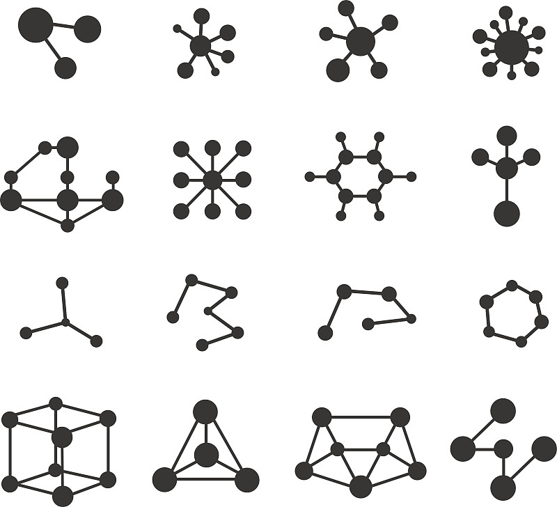 矢量,分子,计算机图标,化学课,绘画插图,计算机制图,计算机图形学,单色调,现代,模板