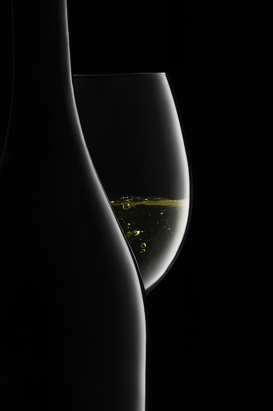 瓶子,黑色,玻璃杯,白葡萄酒,水晶玻璃器皿,葡萄酒杯,酒瓶,水晶,卡百内葡萄,葡萄酒