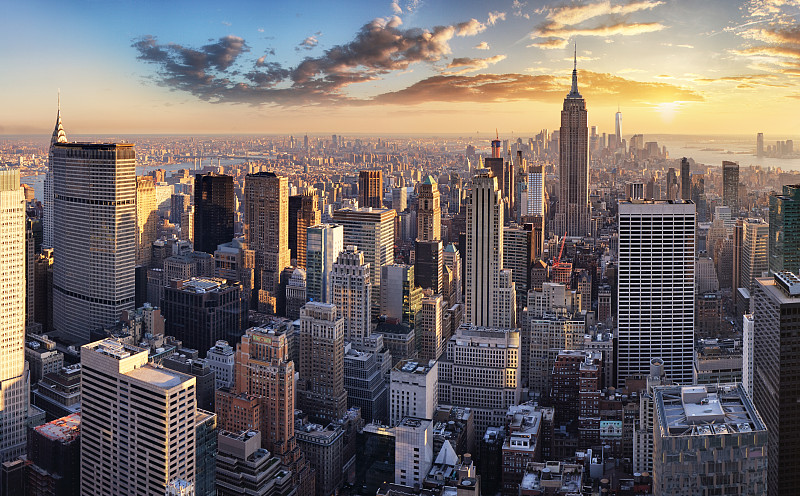 纽约,美国,曼哈顿下东区,曼哈顿上东区,曼哈顿中心,曼哈顿,南,摩天大楼,都市风景,全景