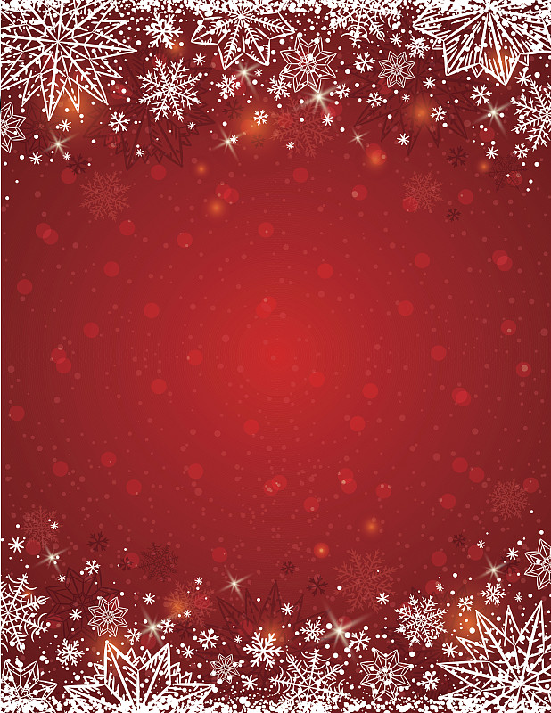 雪花,边框,矢量,红色背景,星形,红色,雪,冬天,华丽的
