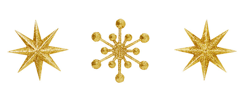 金色,星形,雪花,华丽的,悬挂的,分离着色,摩拉维亚星,金属片,圣诞装饰物