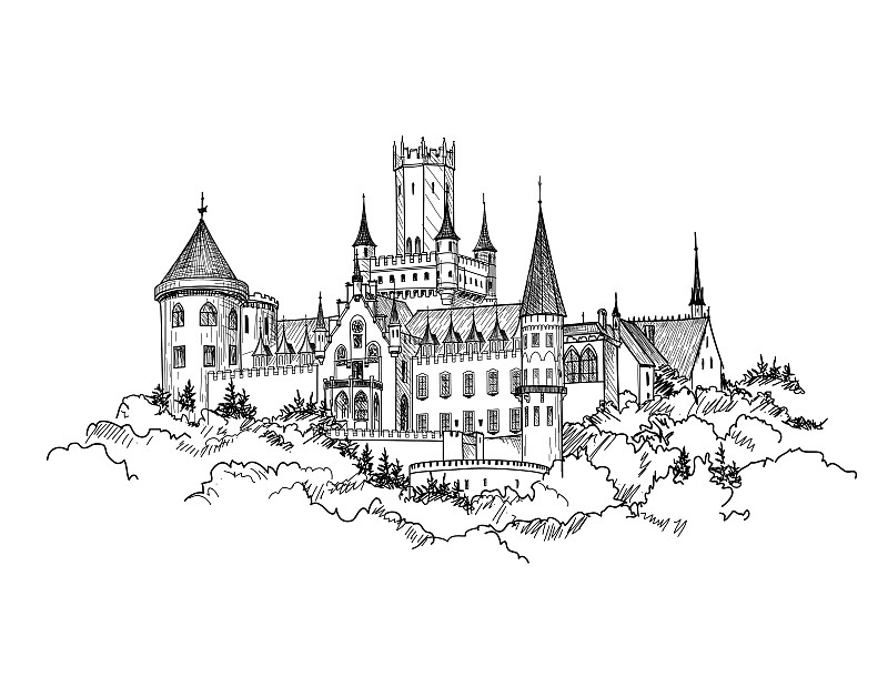 城堡,塔,德国,建筑外部,地形,背景,名声,城市天际线,宫殿,中世纪时代