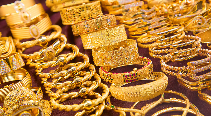 迪拜,黄金,市场,个人随身用品,水平画幅,珠宝,商店,特写,商业金融和工业,手镯