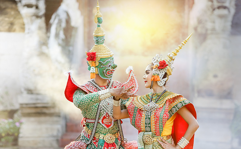 防护面罩,罗摩王,舞蹈,非凡的,古典风格,佛诞面具,泰国,毗湿奴,饰头巾,灵性
