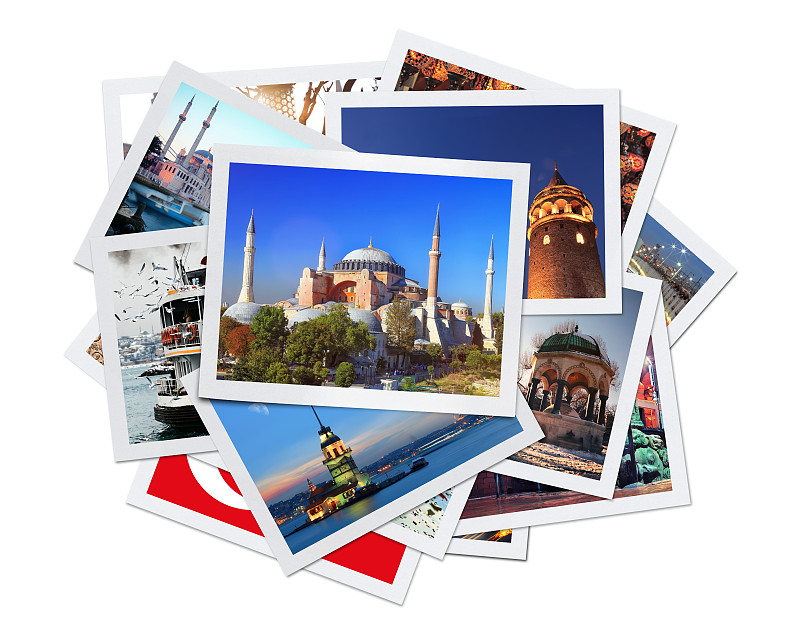 伊斯坦布尔,背景分离,抽象拼贴画,欧塔廓伊清真寺,相册,蒙太奇,宝丽莱,即时成像,一次成像照相机,加拉塔大桥