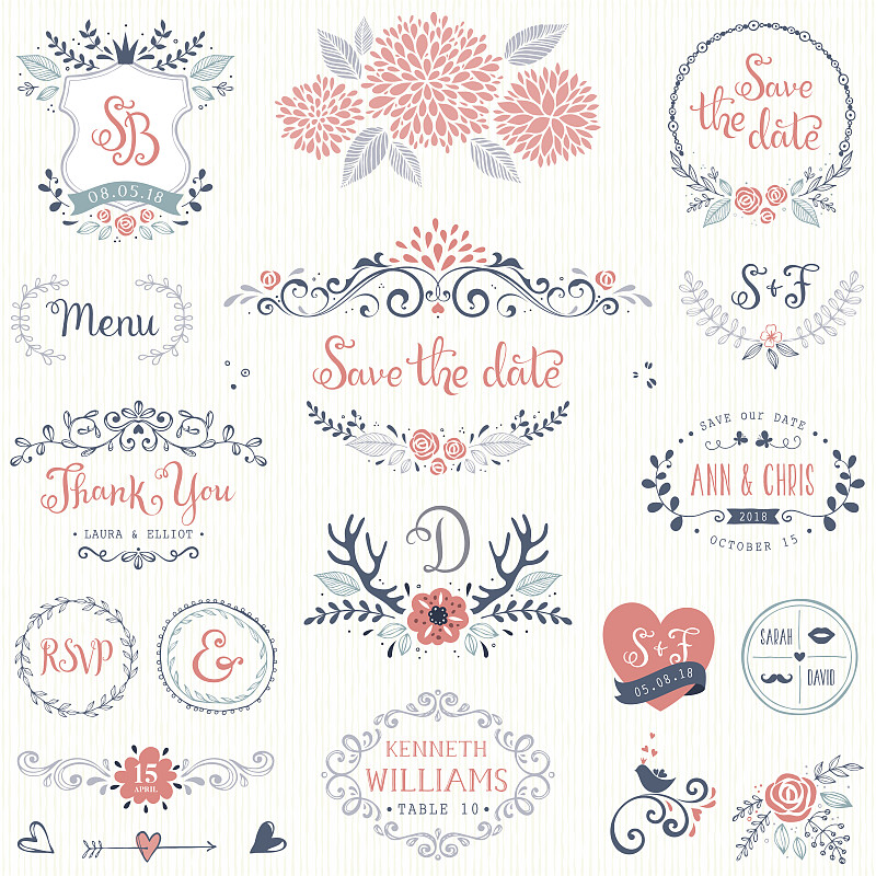 乡村风格,式样,婚礼,月桂花冠,鹿角,花纹,花环,玫瑰,花卉花环,粉色