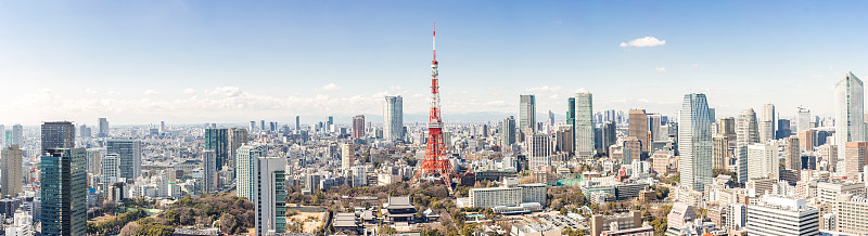 东京塔,日本,东京,旅游目的地,水平画幅,无人,全景,城市天际线,观测点,户外