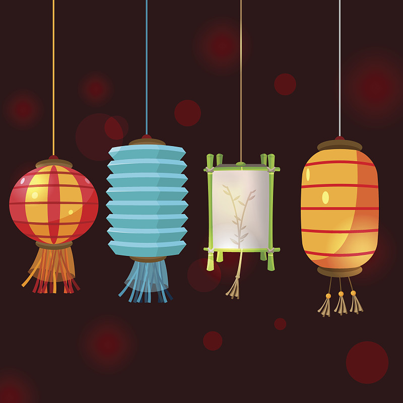 灯笼,中国,灯,矢量,设计师,中国灯笼,中国元宵节,华丽的,部分,一个物体