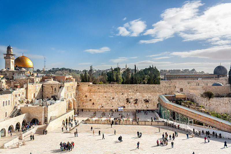 哭墙,默德圣庙,耶路撒冷,灵性,水平画幅,无人,古城,石材,过去,石头