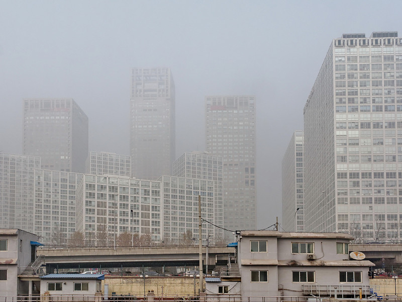 北京,雾,cbd,等,有毒废物,采矿业,烟雾,天空,风,水平画幅