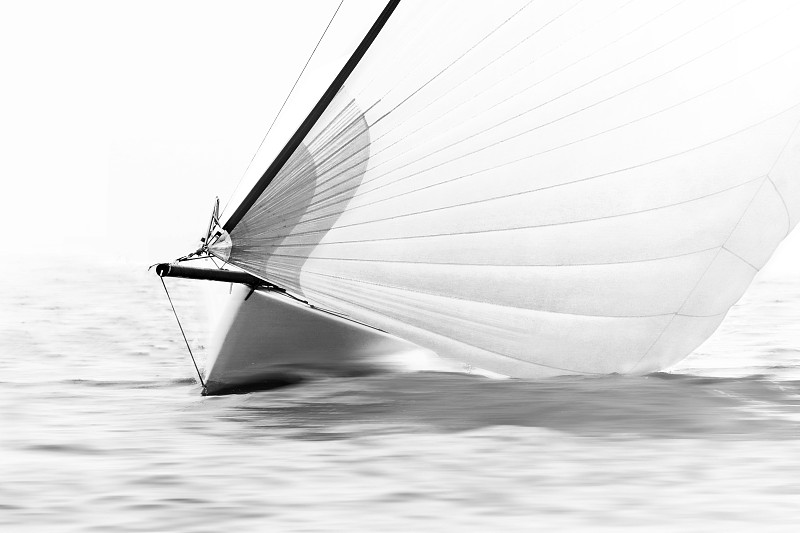 有帆船,小的,风,水平画幅,赛舟会,帆,黑白图片,船,水手,摄影