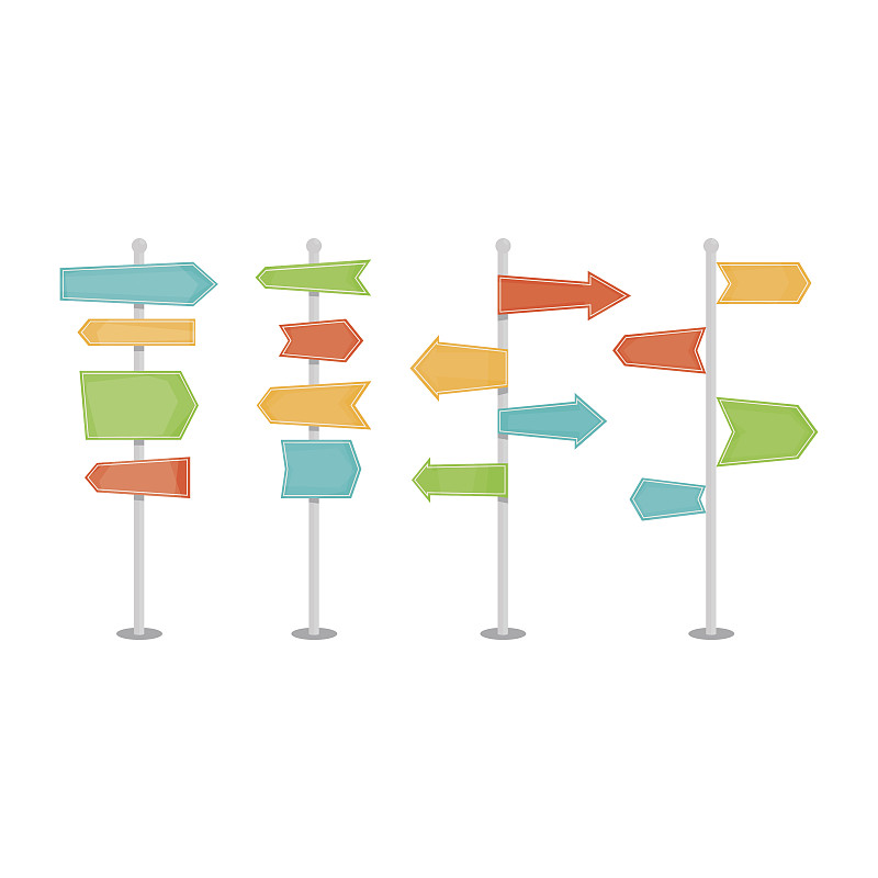 方向,标志,路,绘画插图,矢量,极简构图,英文字母w,分离着色,交通标志,方向标