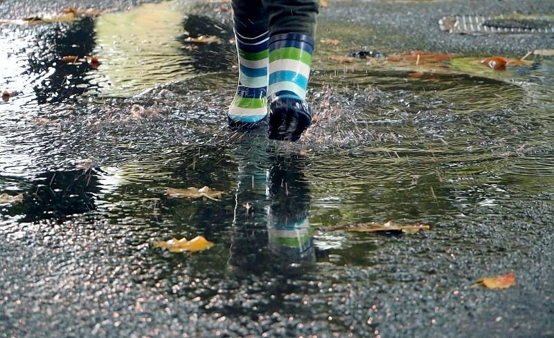秋天,水坑,滑雪靴,水,四肢,腿,男性,知识,运动,雨