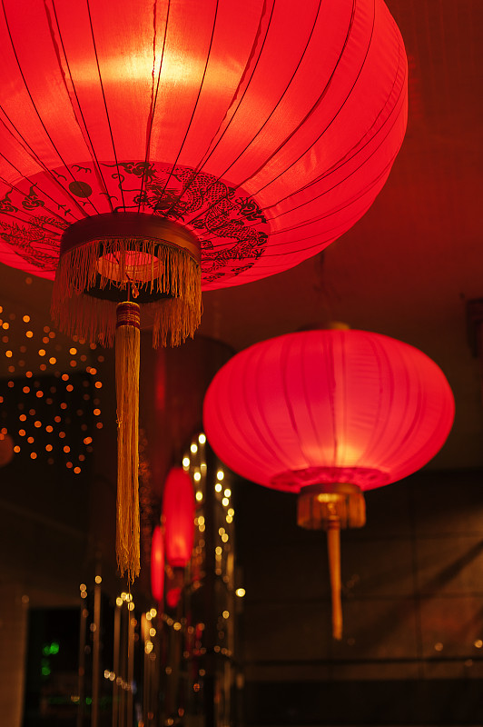 中国灯笼,红色,中秋节,曝光过度,国内著名景点,旅游嘉年华,中国元宵节,灯,悬挂的,色彩鲜艳