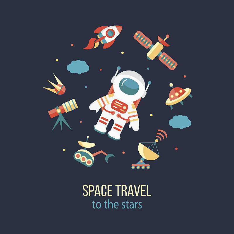 宇航员,太空,天空,星系,月亮,绘画插图,太空船,太空旅行器,性格,科学