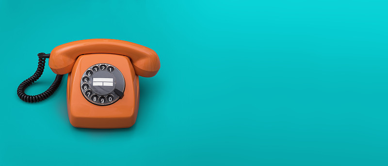 电话机,办公室,留白,水平画幅,橙色,蓝色,全景,古典式,it技术支持,绿松石色