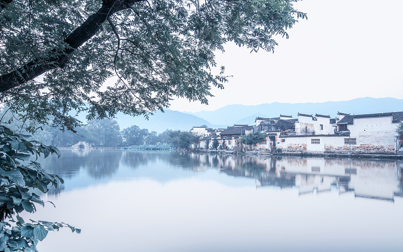 乡村,古老的,黄山市,,中国南部,安徽省,自然,水,古董,水平画幅