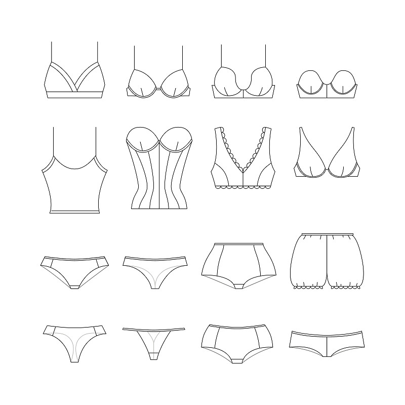 女性,线条,细的,个人随身用品,美,形状,纺织品,绘画插图,美人