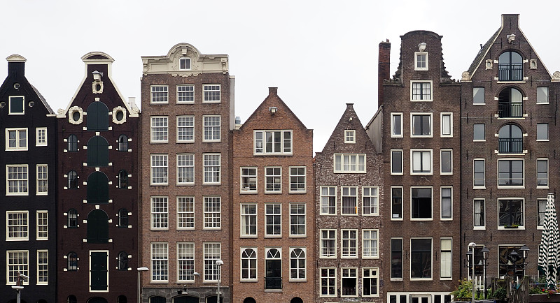 阿姆斯特丹,房屋,外立面,城市生活,建筑外部,城市,居住区,褐色,水平画幅,无人