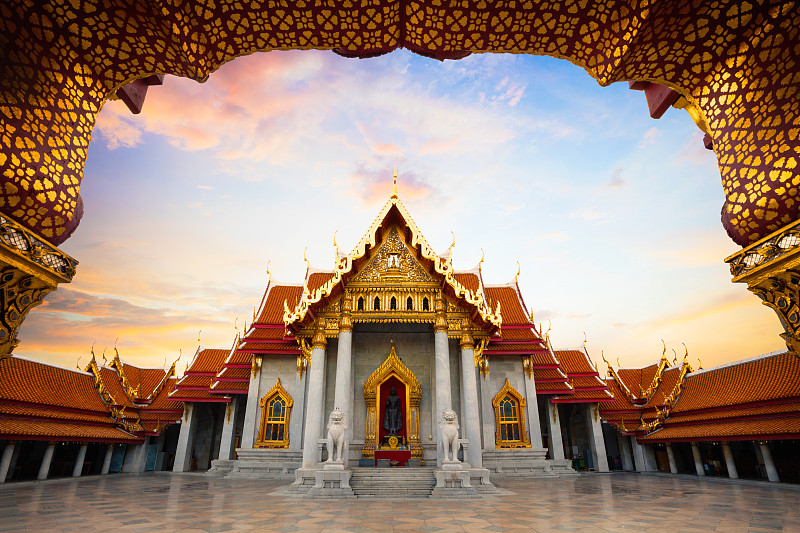 僧院,艺术,建筑,水平画幅,古老的,旅行者,泰国,白色,佛