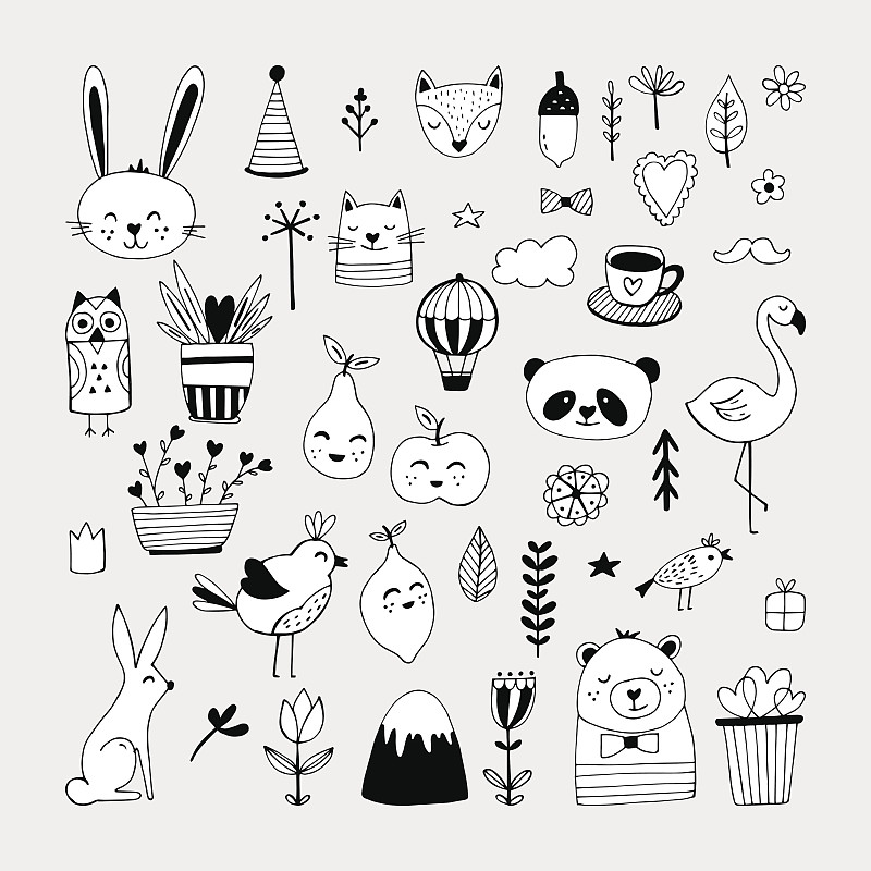 可爱的,黑白图片,动物,极简构图,自然,熊猫,野生猫科动物,斯堪的纳维亚人,单色调,泰迪熊