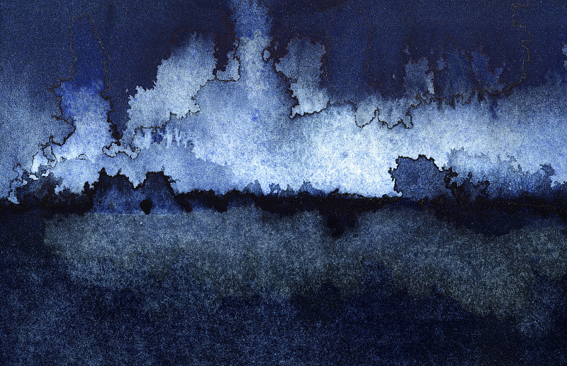 水彩画颜料,蓝色,海洋,暴风雨,天空,云,背景,水彩颜料,满画幅,抽象背景