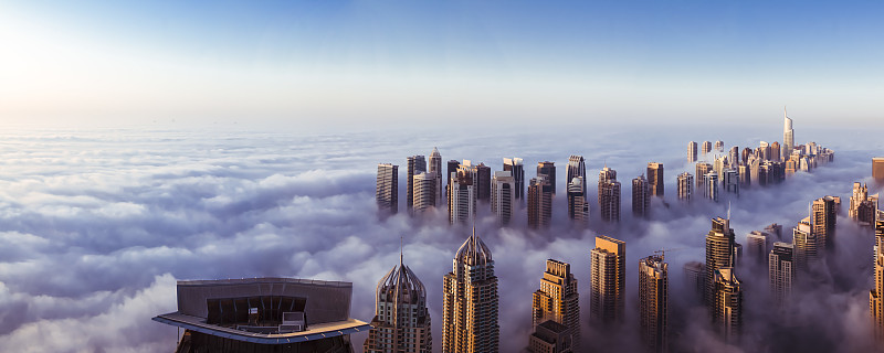 迪拜码头,云,水平画幅,无人,全景,早晨,阿拉伯联合酋长国,迪拜,游艇码头,塔