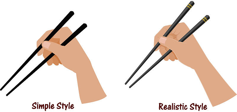 筷子,简单,手牵手,礼物,欲望,背景聚焦,透明,水平画幅,绘画插图,卡通