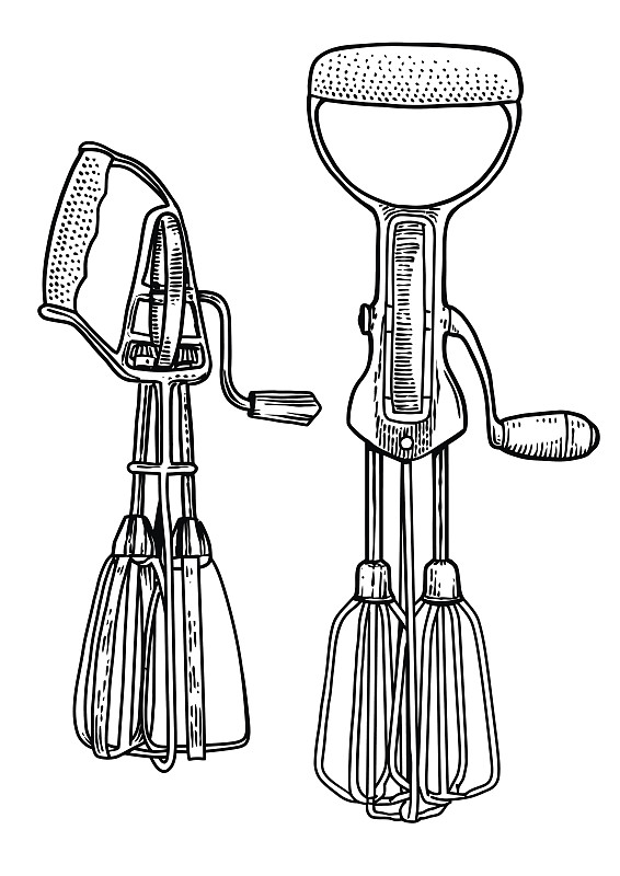 搅拌器,线条画,绘画插图,雕刻图像,匈牙利,齿轮,食品,复古风格,古董,打蛋器