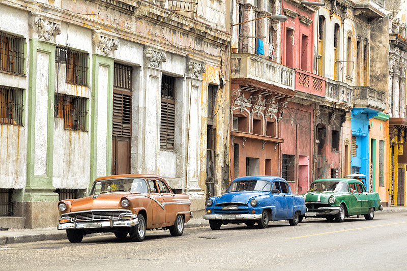 哈瓦那,古巴,迅速,交通,哈瓦那旧址,老爷车,古董车,城市生活,旅途,沥青