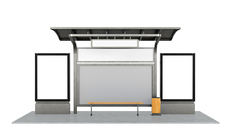 公共汽车站,白色背景,合成图像,长椅,座位,水平画幅,无人,绘画插图,塑胶,金属