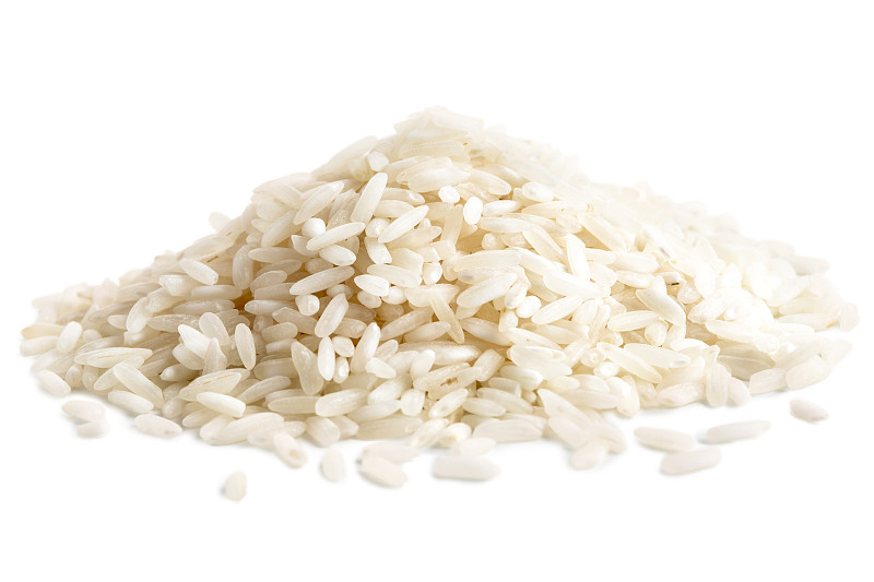 白色,长的,谷类,堆,白米,分离着色,传统,长粒米,白色背景,淀粉粒