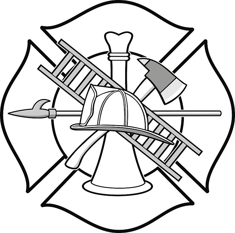消防员,证章,绘画插图,马尔他十字勋章,军号,消防帽,短柄斧,矛,斧,设备用品