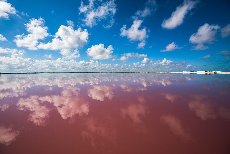 食盐,尤卡坦州,泻湖,墨西哥,粉色,水,天空,美,气候,水平画幅
