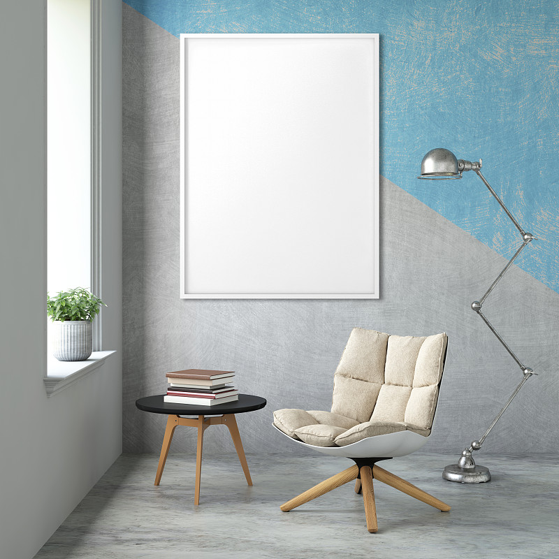 边框,模板,空白的,绘画艺术品,室内,潮人,相框,扶手椅,墙