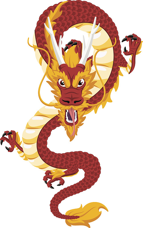 龙,红色,垂直画幅,艺术,无人,绘画插图,符号,十二宫图,过去,爬行纲